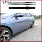 適用於【Hyundai Elantra MK7標準版改N Line 2021+】升級一體製側裙裙邊側擾流改裝