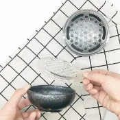 日本製 磨缽 (黑/附研磨盤) 研磨缽 磨泥器 可磨山藥 磨缽