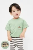 【Lativ】蠟筆小新竹節棉口袋電繡T恤-Baby