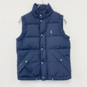 【DOKODEMO】POLO RALPH LAUREN 羽絨背心，藏藍色，XS 碼，古著。