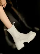 全球選品1館 生活百貨 馬丁靴女短靴真皮厚底切爾西騎士高跟小個子春秋靴子中筒靴煙筒靴