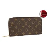 【Louis Vuitton 路易威登】M41896  經典Monogram花紋ㄇ字拉鍊長夾(紅色)