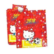 【享夢城堡】單人床包雙人涼被三件組(HELLO KITTY 2018世足-粉.紅) 涼被/冷氣毯