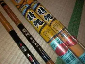 收藏品日本製鮎NISSIN香魚竿27尺DAIWA本流鴨川GAMAKATSU苦花90霞面SHIMANO
