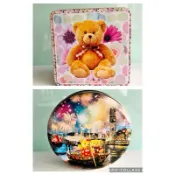 【 滿100出貨 】香港 小熊 曲奇 餅乾 鐵盒 （圓17X4.5CM) 蛋捲 鐵盒 （方15X15X10CM）