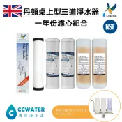【清淨淨水店】丹頓生飲級桌上型3道濾水器組一年份濾心 全NSF桌上型淨水器/3道生飲濾心 $1160元/組起。