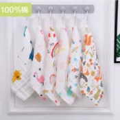 30*30 兒童高密純棉六層口水巾 可愛動物印花方巾 泡泡紗 純棉洗臉巾 擦手巾 餵奶巾 手帕 水洗紗布超柔軟