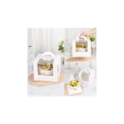 (店+)嚴選SHOP 4/6/8吋 巴斯克 蛋糕盒 (附底托) 純白盒 手提盒 生日蛋糕盒 奶油蛋糕盒 蛋糕包裝盒 C158