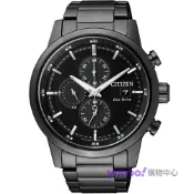 CITIZEN星辰 Chronograph系列 CA0615-59E亞洲限定款極黑時尚光動能計時腕錶/黑面41mm
