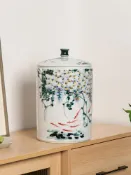 免運速發 可 景德鎮陶瓷米缸家用密封帶蓋防潮防蟲廚房儲米桶豬油罐面缸醃菜桶