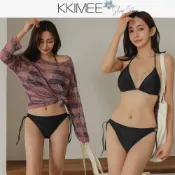 KKimee╭＊【SJ21】韓國渡假風【比基尼+罩衫】沙灘裙 比基尼 性感 溫泉 三件式泳衣 BIKINI 泳衣 游泳衣