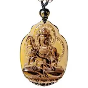【財神小舖】十二生肖馬 大勢至菩薩 本命佛 頂級冰晶黑曜石項鍊 冰晶(已開光 八大守護神 運勢 轉運 平安)
