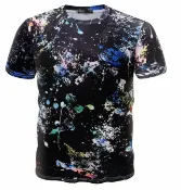 FINDSENSE服飾 FINDSENSE Z1 日系 流行 男 時尚 3D 個性 彩色 噴墨 短袖T恤 特色短T