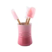 (店+)【Le Creuset】器皿鏟座組250ml附矽膠鏟具3入薔薇粉入厝禮