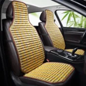 汽車坐墊 夏季涼墊 竹片汽車座墊 竹涼席 車墊子 車內冰絲 夏天通風透氣 珠片方墊 珠片靠背 車用屁墊麻將車座椅墊透氣涼