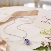 【CF Diamond】項鍊 天然坦桑石(丹泉石) 1克拉純銀項墜《詠星辰》( 禮物 生日 )