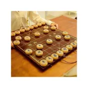 (店+)櫸木原木色中國象棋 高檔象棋 帶折疊棋盤 方便攜帶象棋台 便攜式象棋台 可折疊象棋桌面