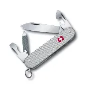 【VICTORINOX 瑞士維氏】9用ALOX金屬刀殼瑞士刀(銀色)