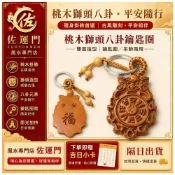 (店+)佐運門 開光 桃木 獅頭 八卦 鑰匙圈 獅 頭 桃木 鑰匙扣 避邪 平安 吊飾 掛飾 風水擺飾 鑰匙圈吊飾 桃木鑰匙圈