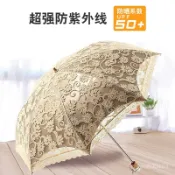 🌺在壹出貨🌺歐若拉混批髮H3206二折遮陽傘蕾絲黑膠防曬防紫外綫太陽傘晴雨傘