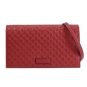 【康是美官方網購】GUCCI 466507 GG Guccissima 雙LOGO寬版長夾/斜背包.紅