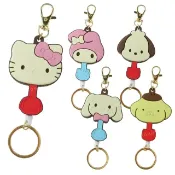 小禮堂 Sanrio 三麗鷗 矽膠造型伸縮鑰匙圈 (不二家巧克力) 帕恰狗 大耳狗 布丁狗