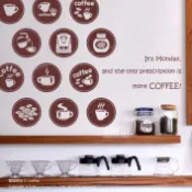 阿布屋壁貼》咖啡時光C‧壁貼 窗貼 民宿居家咖啡廳點綴佈置 CAFE COFFEE 咖啡豆