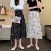 享樂百貨 法式黑色碎花半身裙女2026夏季韓版高腰顯瘦遮胯a字大裙擺中長裙 貼心優衣家居