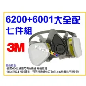 (店+)【天隆五金】3M 6200+6001 有機濾罐 濾毒罐 +5N11+501 大全配 半面式防毒面具