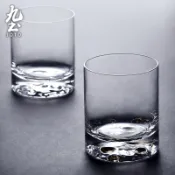 九土簡約創意月球玻璃杯威士忌酒杯洋酒杯厚底家用水杯啤酒杯子冰淇淋杯奶昔杯甜點杯雞尾酒杯香檳杯烈酒杯布丁杯CUPR0565