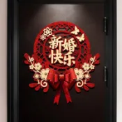 喜字貼結婚專用婚慶裝飾高檔金蔥婚禮大門臥室房門門貼婚房佈置