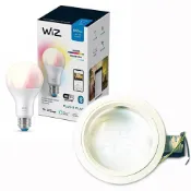 (店+)【Philips 飛利浦】WiZ LED-E27 燈泡 8w 全彩+15cm附玻橫插E27崁燈殼 110v