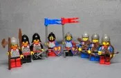 免運樂高LEGO6086城堡細裂中世紀細裂征兵成色如圖灰色頭盔有氧化帶盾騎士80/個其余65/個壹