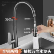 阿嫲的百寶屋 全銅家用廚房抽拉式水龍頭伸縮洗菜盆專用水槽冷熱兩用360度旋轉{鑫弘-工葉電器}可開發票