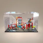 亞克力防塵盒 適用樂高60110 消防局展示模型玩具透明