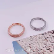 現貨 香港正生純銀 s925純銀 排鑽戒指 純銀戒指 調整式戒指 戒指女生 戒 正生銀飾 純銀