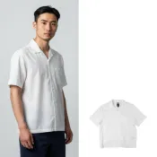 (店+)衝評 美式都會 GAP 亞麻混紡 短袖襯衫 涼爽 透氣 古巴領 寬鬆版型 短袖 上衣 大尺碼@1735