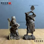 熱銷//天然沉香木雕七爺八爺神像黑白無常大二爺伯陰神判官左右護法擺件*小怪獸/10