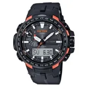 CASIO PRO TREK 全黑輕盈鈦金屬太陽能電波登山錶 PRW-6100Y-1D