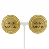 【DOKODEMO】二手復古 CHANEL COCO 標誌耳環，鍍金，法國製造，1994 年，94 件，約 28 克，COCO 標誌，女士款