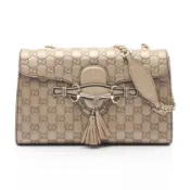 【DOKODEMO】【二手】Gucci GUCCI Emily 馬銜扣單肩包 Guccissima 295402 金色皮革 Guccissima Emily 馬銜扣鏈單肩包 女士