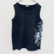【DOKODEMO】古著Rainbow Collection 無袖黑色TOP，尺寸 46/48