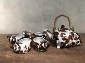 特價 宅配免運 WH22044【四十八號老倉庫】全新 早期 台灣 海螺 貝殼 茶具組 茶壺組 500cc 1壺5杯價