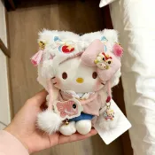 三麗鷗春節舞獅Hello Kitty毛絨公仔挂件貓咪包挂件毛絨玩具新年禮物