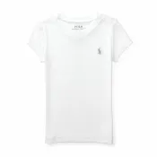 美國百分百【Ralph Lauren】V領 T恤 RL 短袖 T-shirt Polo 素面 小馬 白色 女 I398