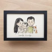 【可愛的藝術】極簡風格人像插畫(含框) 似顏繪 客製畫 生日禮物
