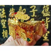 【靜福緣】精品合金製『迷你天公帽』2寸頭圍迷你神帽聖帝帽 3寸6神尊戴元始天尊玉皇大帝關聖帝君神明帽佛冠佛帽