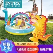 【甄選】intex兒童家用室內外海洋球池遮陽戲水池寶寶鯊魚遊泳池充氣泳池