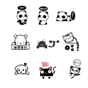 五象設計 可超取 開關貼 壁貼 可愛小動物 黑色隨意貼 房間裝飾 家居裝飾 牆貼紙 臥室裝飾 環保壁貼