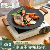 韓式烤肉盤 不粘烤盤 麥飯石烤盤 露營烤盤 燒烤盤 卡式爐電磁爐通用 圓形烤盤 烤肉盤煎鍋烤盤TW